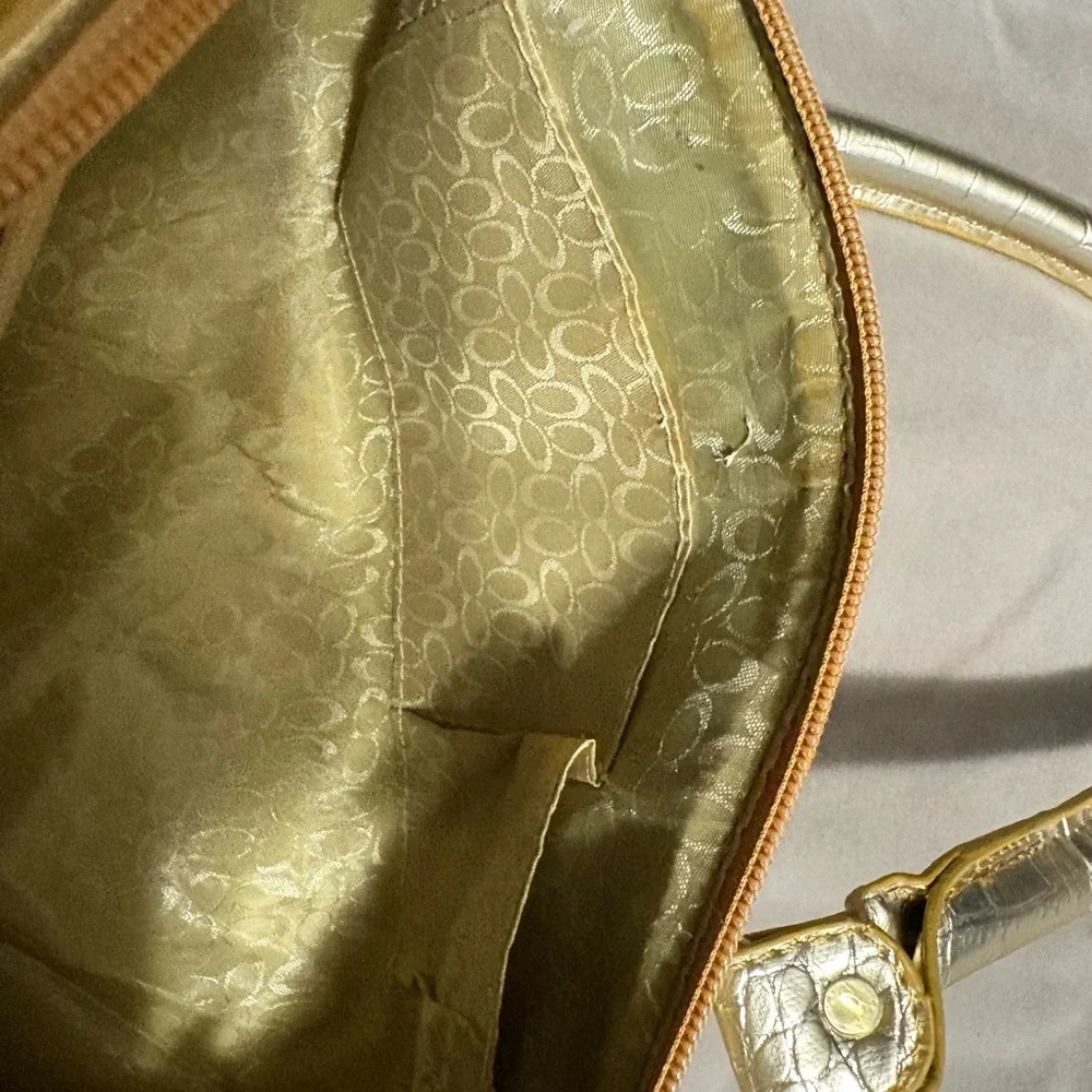 Coach Silver and Gold Women's Bag - Picture 5 of 6